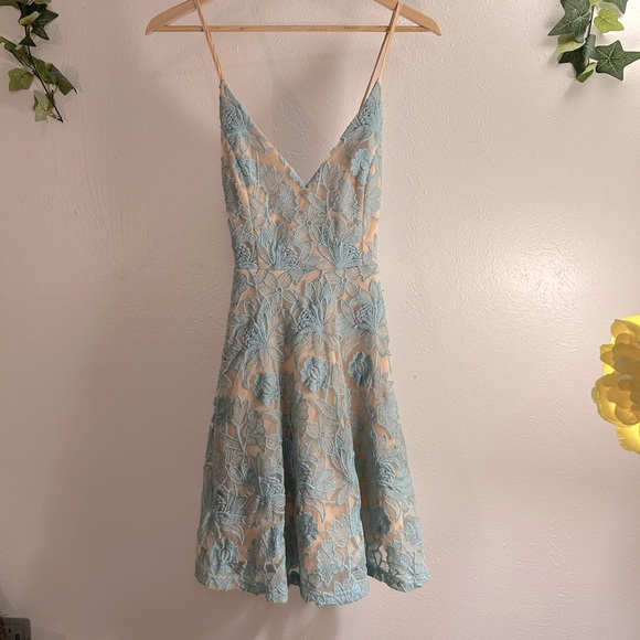 Forever 21 Dresses & Skirts - Forever 21 Blue Floral Lace Dress
